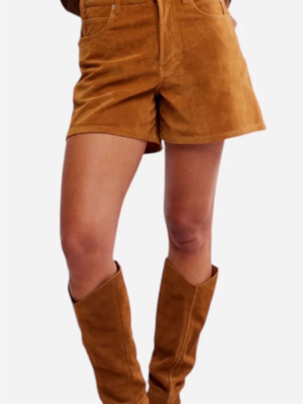 NWT FREE PEOPLE We The Free Tippi Vegan Suede Shorts in Dark Honey Size 33